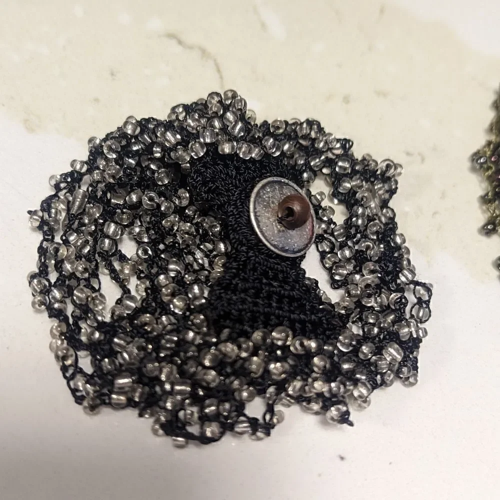 2 piece handmade threaded beaded bracelet